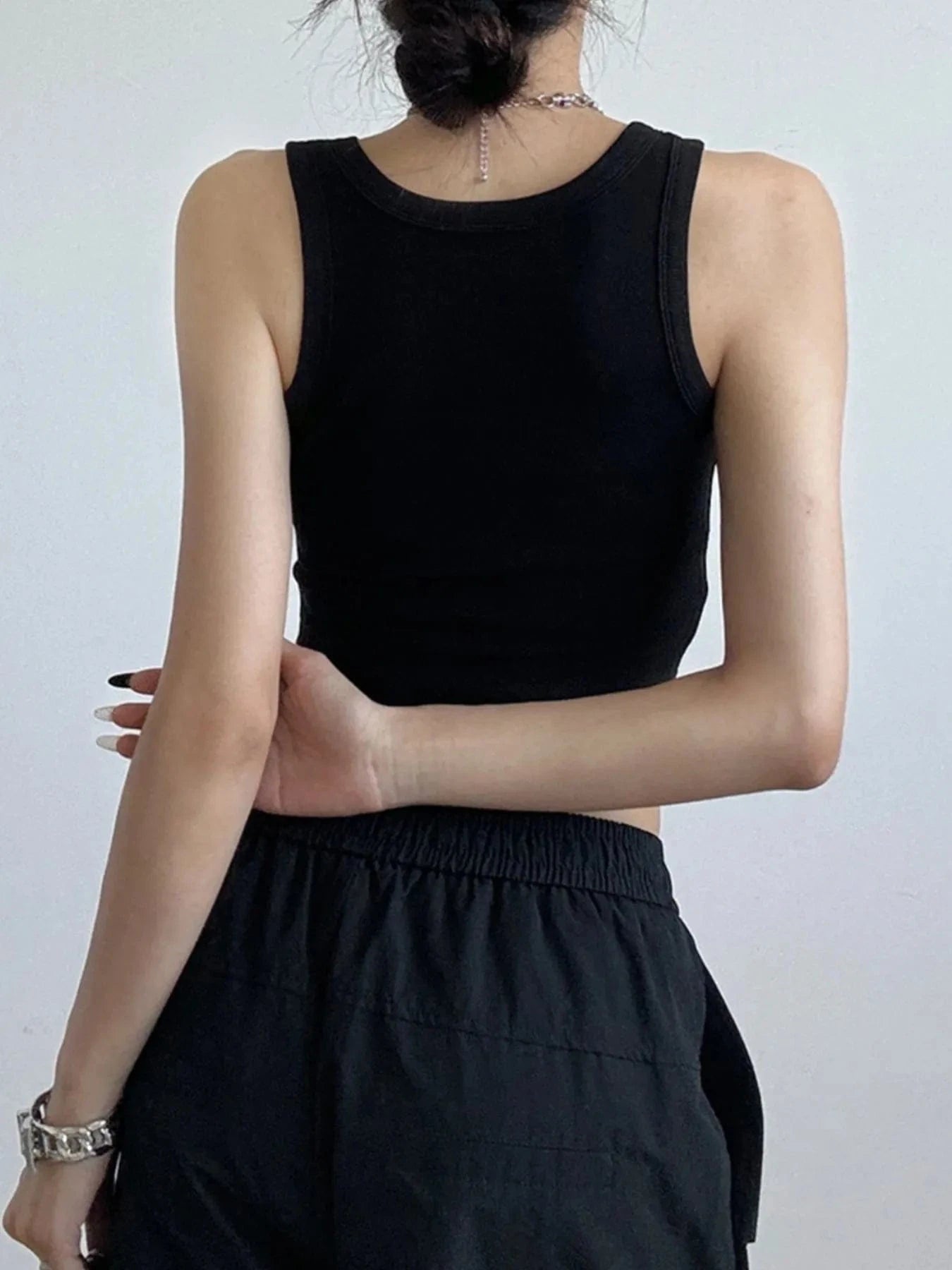 Trendsi Ribbed Crop Tank Top