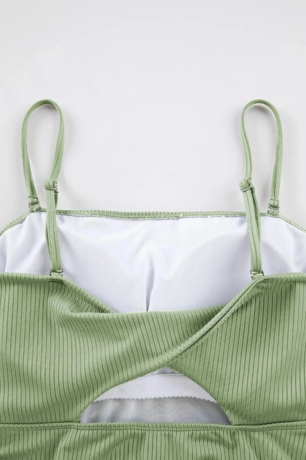 Trendsi Ribbed Drawstring Sides Cutout One Piece Swimsuit