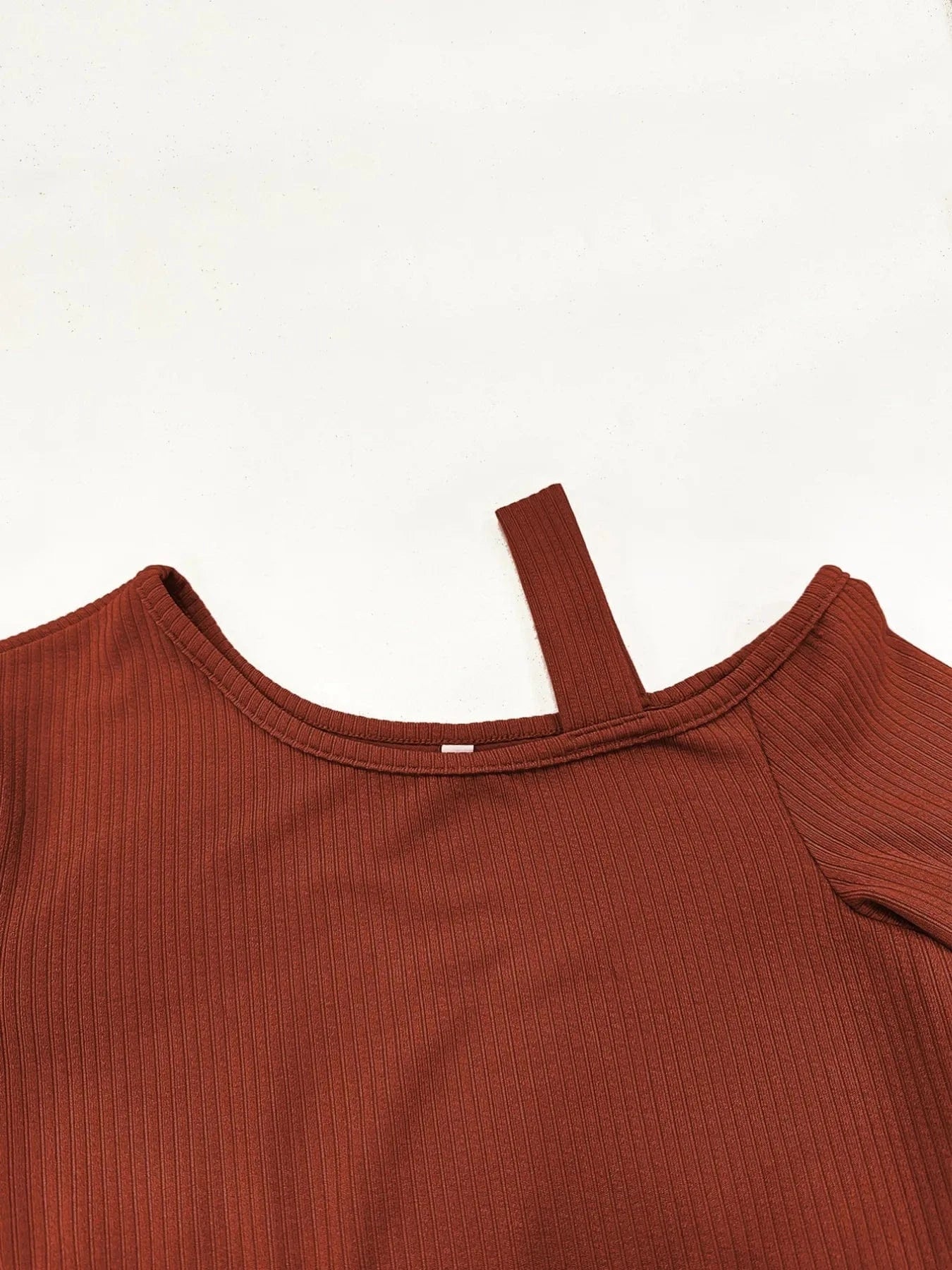 Trendsi Ruched Asymmetrical Neck Ribbed Bodycon Dress