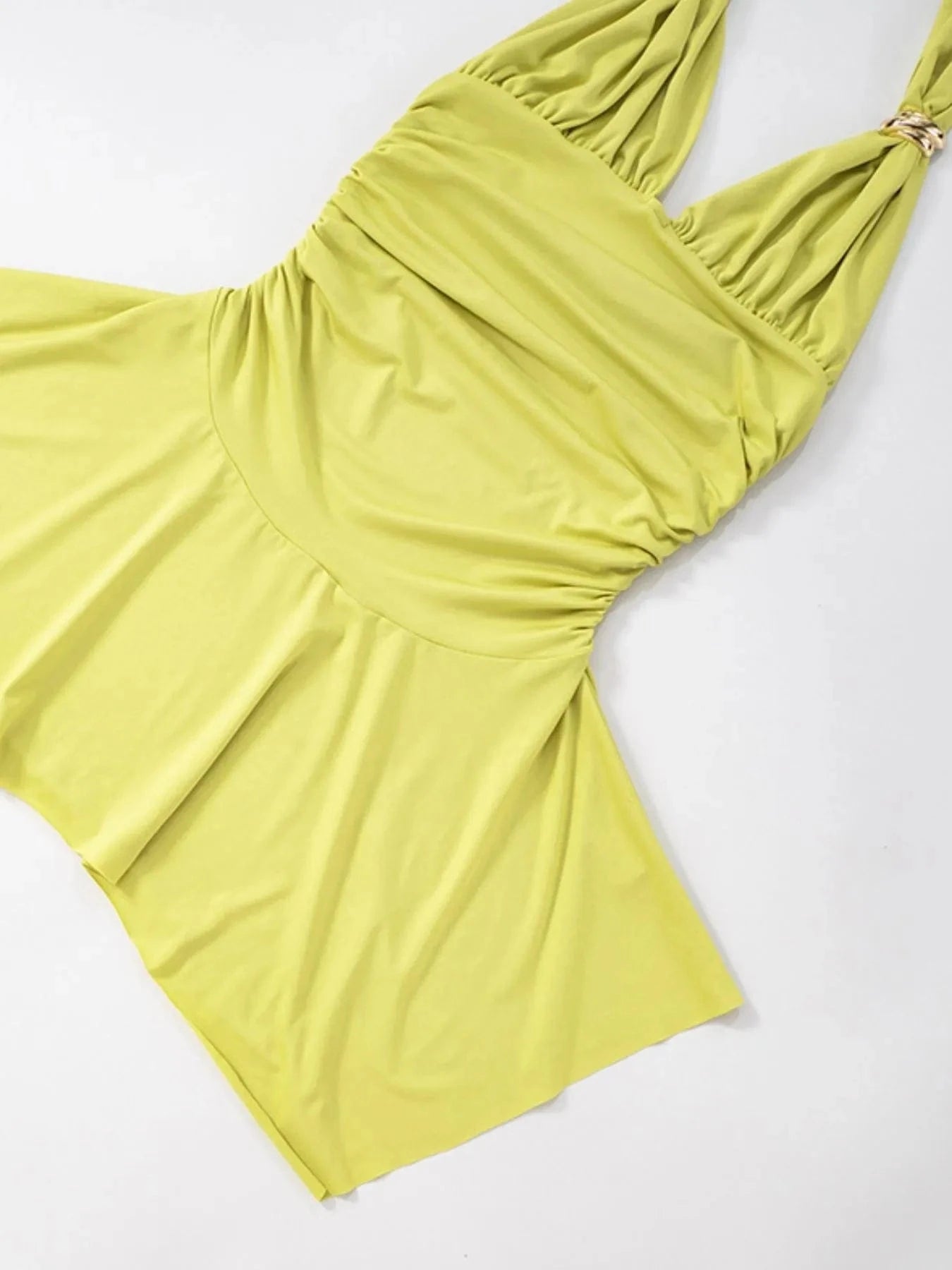 Trendsi Ruched Halter Neck Bodycon Mini Dress