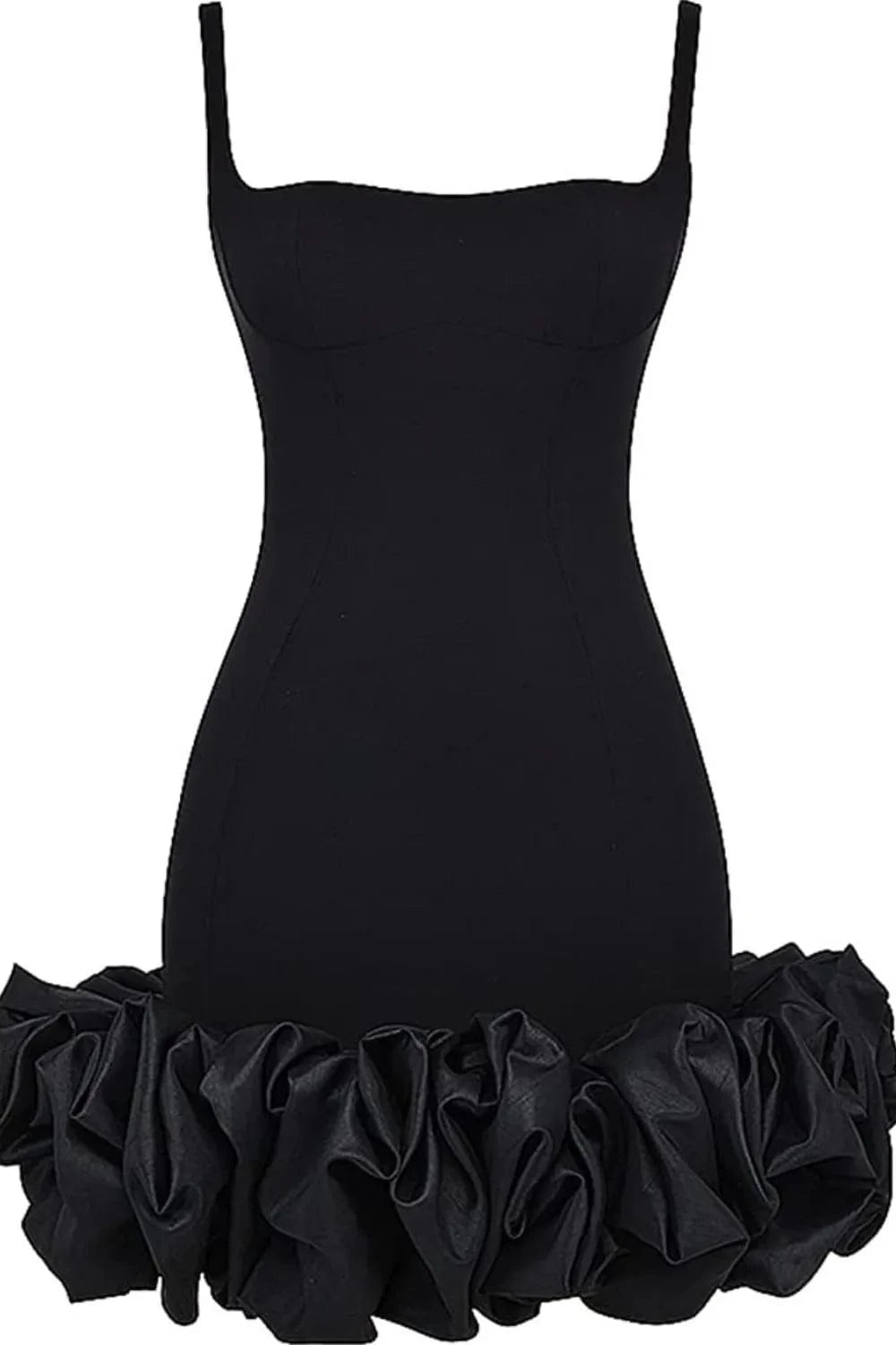 Trendsi Ruched Square Neck Sleeve Mini Dress