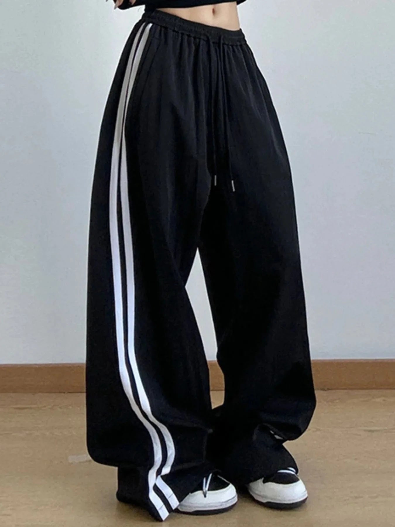 Trendsi Side Striped Wide Leg Drawstring Pants