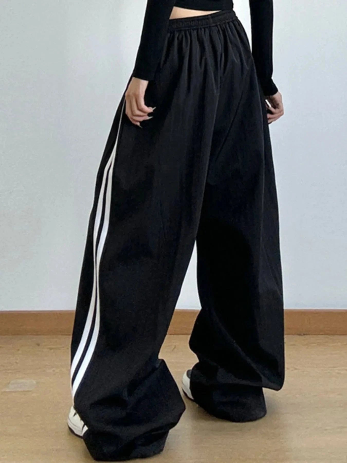 Trendsi Side Striped Wide Leg Drawstring Pants