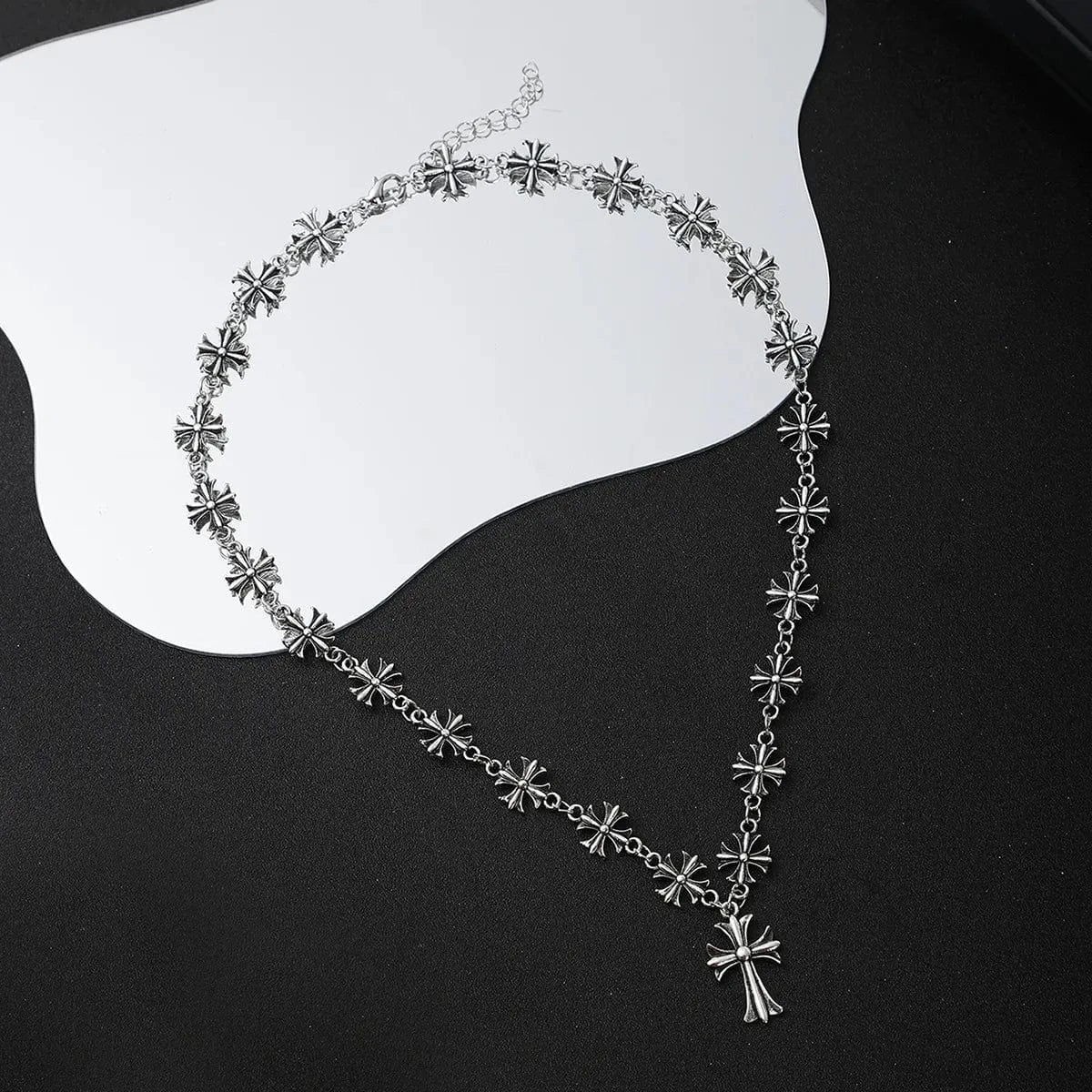 Trendsi Silver / One Size Cross Pendant Alloy Necklace