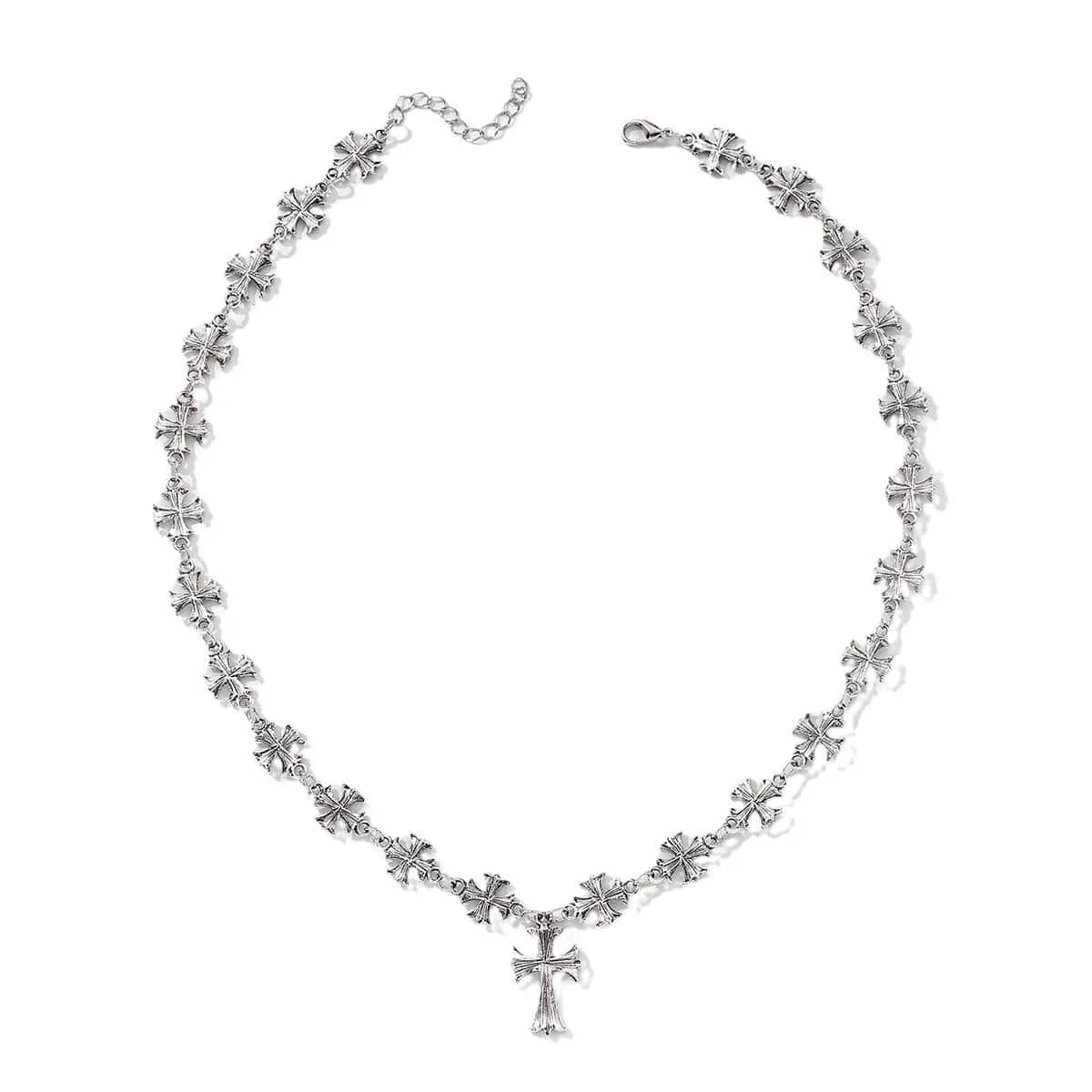 Trendsi Silver / One Size Cross Pendant Alloy Necklace