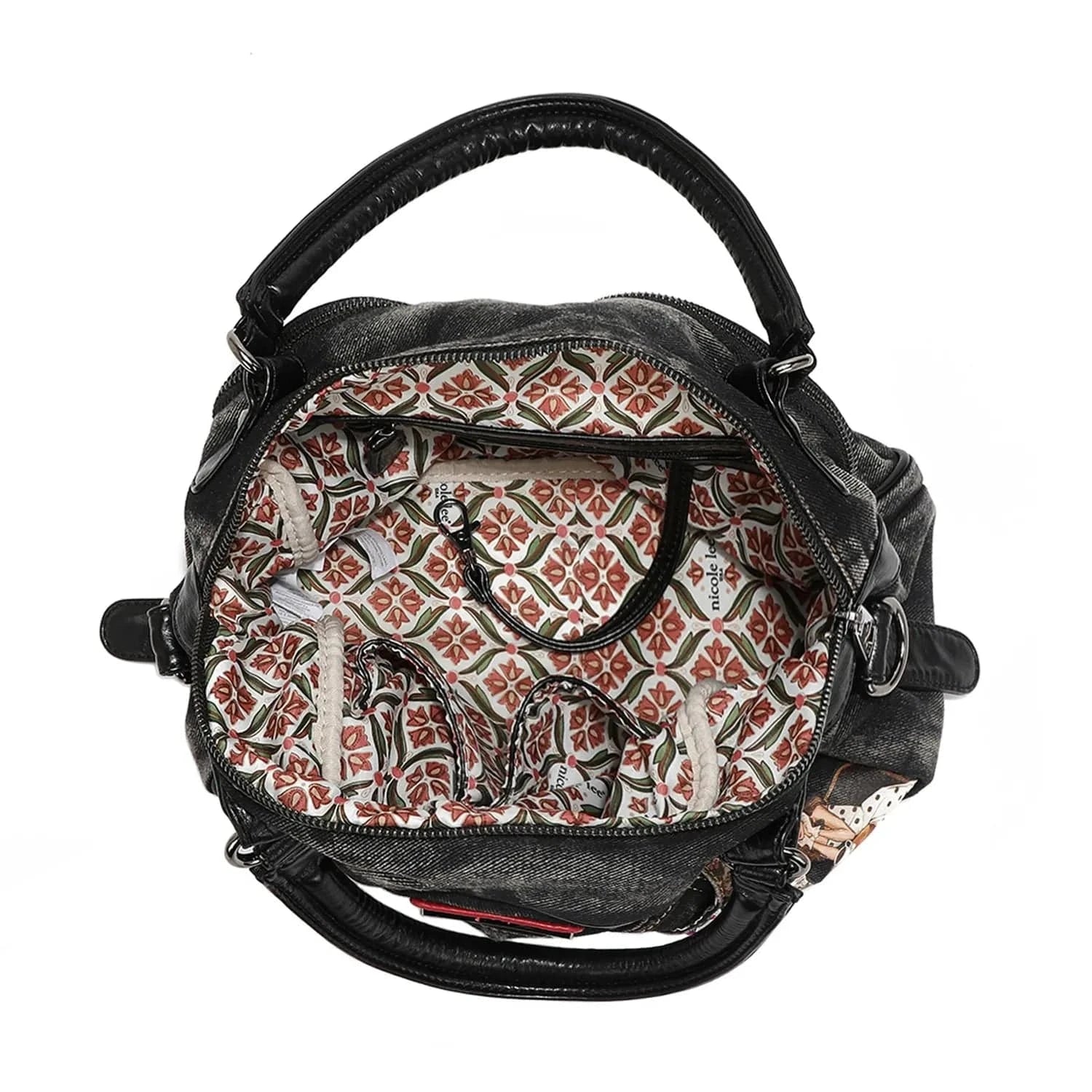 Trendsi SISTERS SECRET / One Size Nicole Lee USA Denim Sisters Secret Dome Handbag