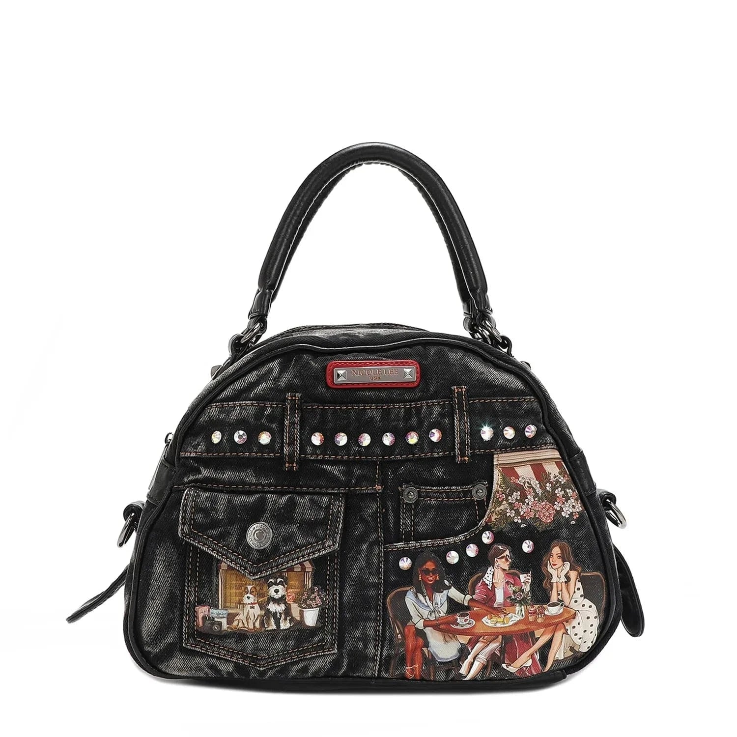 Trendsi SISTERS SECRET / One Size Nicole Lee USA Denim Sisters Secret Dome Handbag