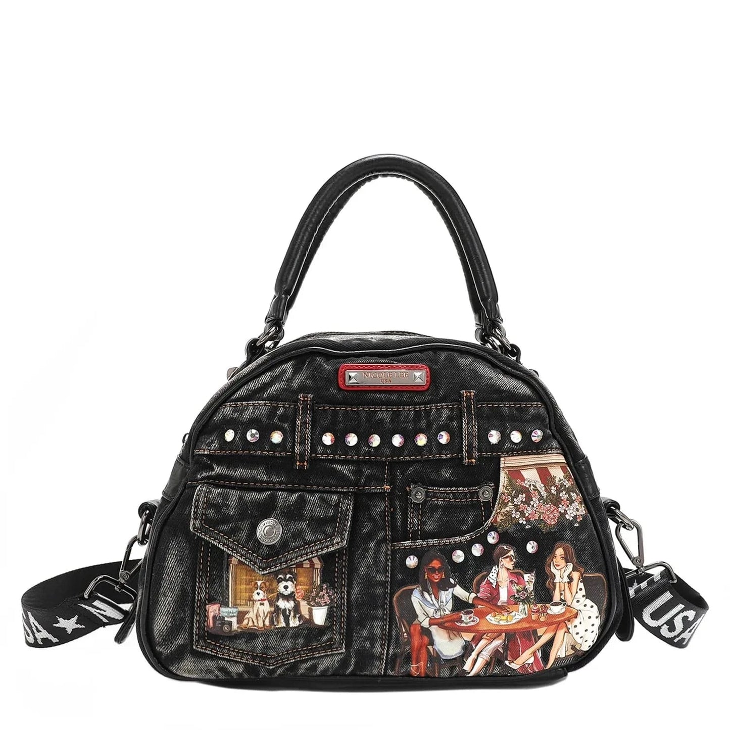 Trendsi SISTERS SECRET / One Size Nicole Lee USA Denim Sisters Secret Dome Handbag