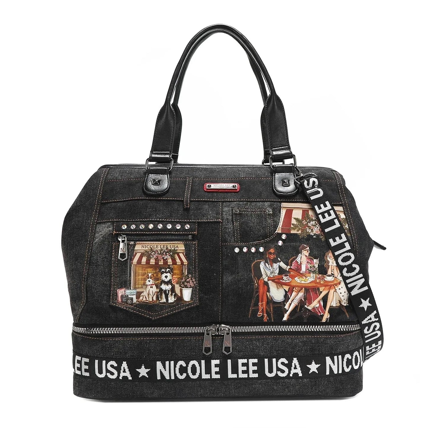 Trendsi SISTERS SECRET / One Size Nicole Lee USA Denim Sisters Secret Weekender Travel Bag