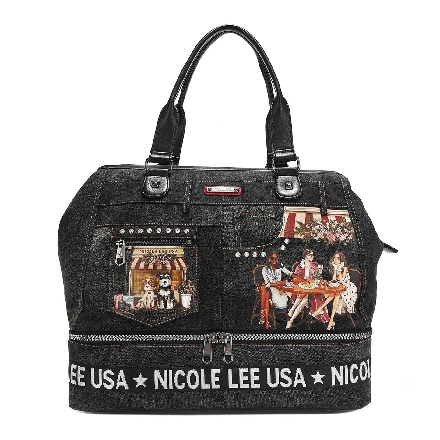 Trendsi SISTERS SECRET / One Size Nicole Lee USA Denim Sisters Secret Weekender Travel Bag