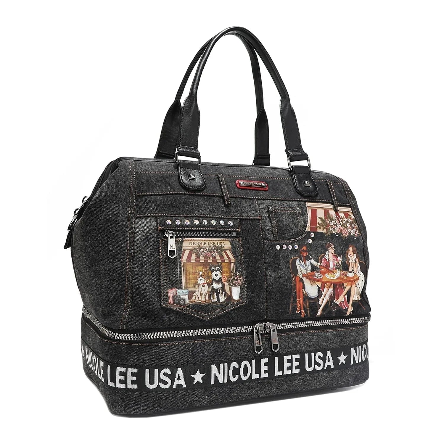 Trendsi SISTERS SECRET / One Size Nicole Lee USA Denim Sisters Secret Weekender Travel Bag