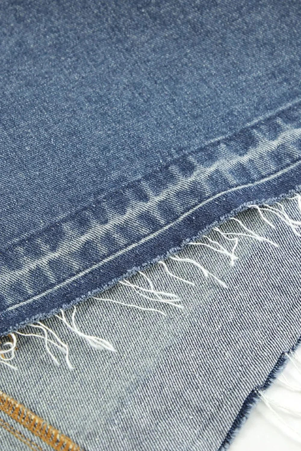Trendsi Slit Front Raw Hem Denim Maxi Skirt