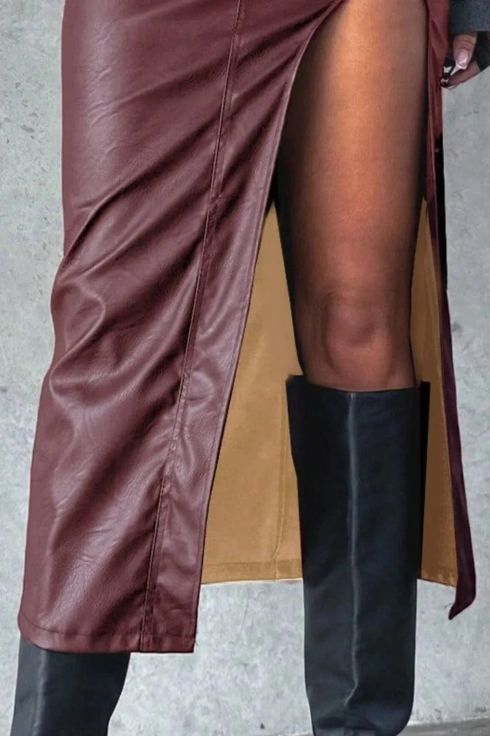 Trendsi Slit Midi Skirt with Pockets
