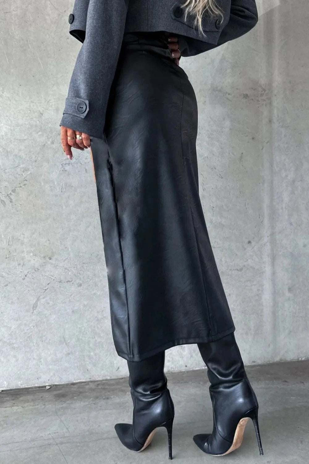 Trendsi Slit Midi Skirt with Pockets