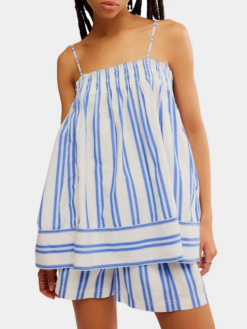 Trendsi Smocked Square Neck Cami and Shorts Set