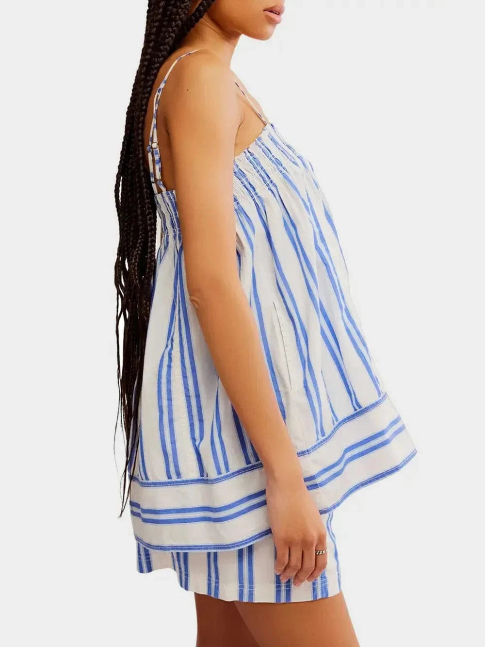 Trendsi Smocked Square Neck Cami and Shorts Set