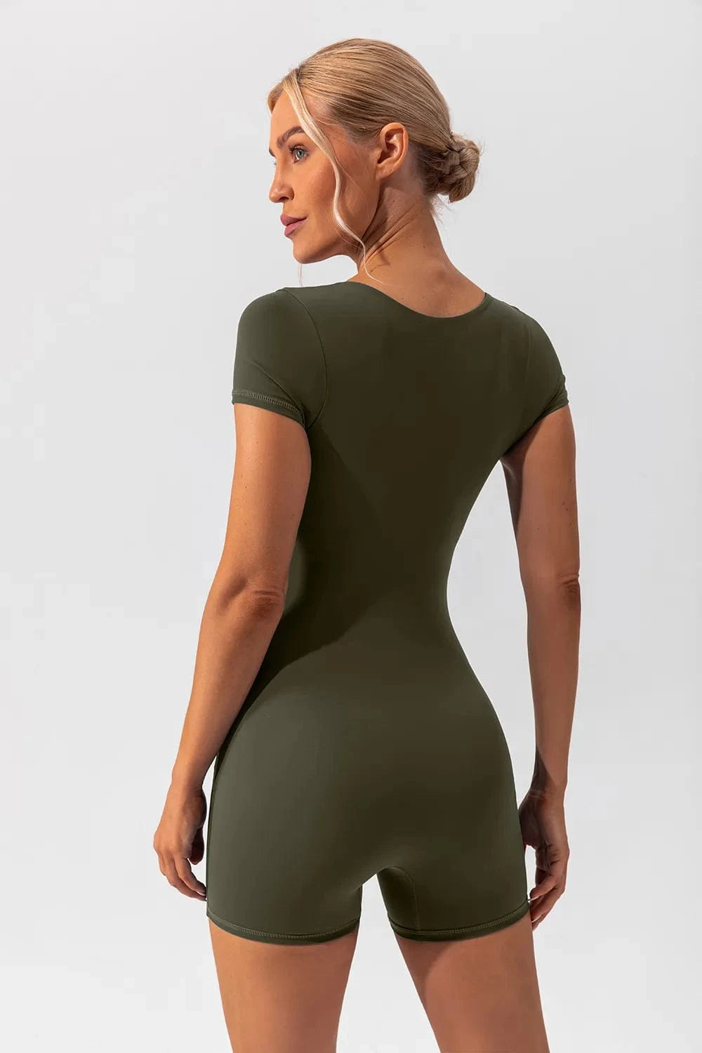 Trendsi Square Neck Cap Sleeve Active Romper