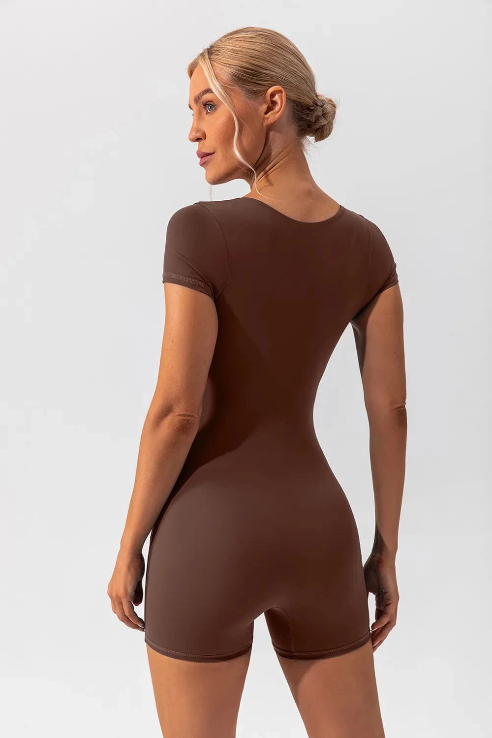 Trendsi Square Neck Cap Sleeve Active Romper