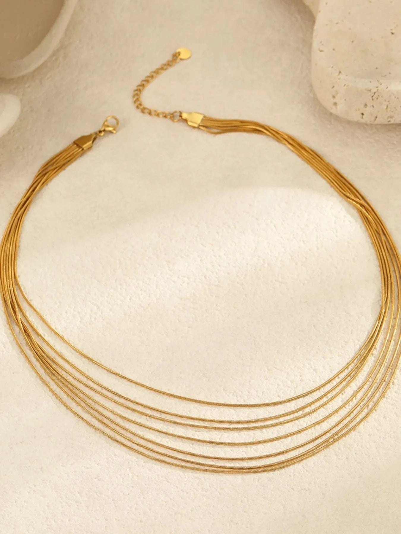 Trendsi Stainless Steel Multi-Layer Necklace