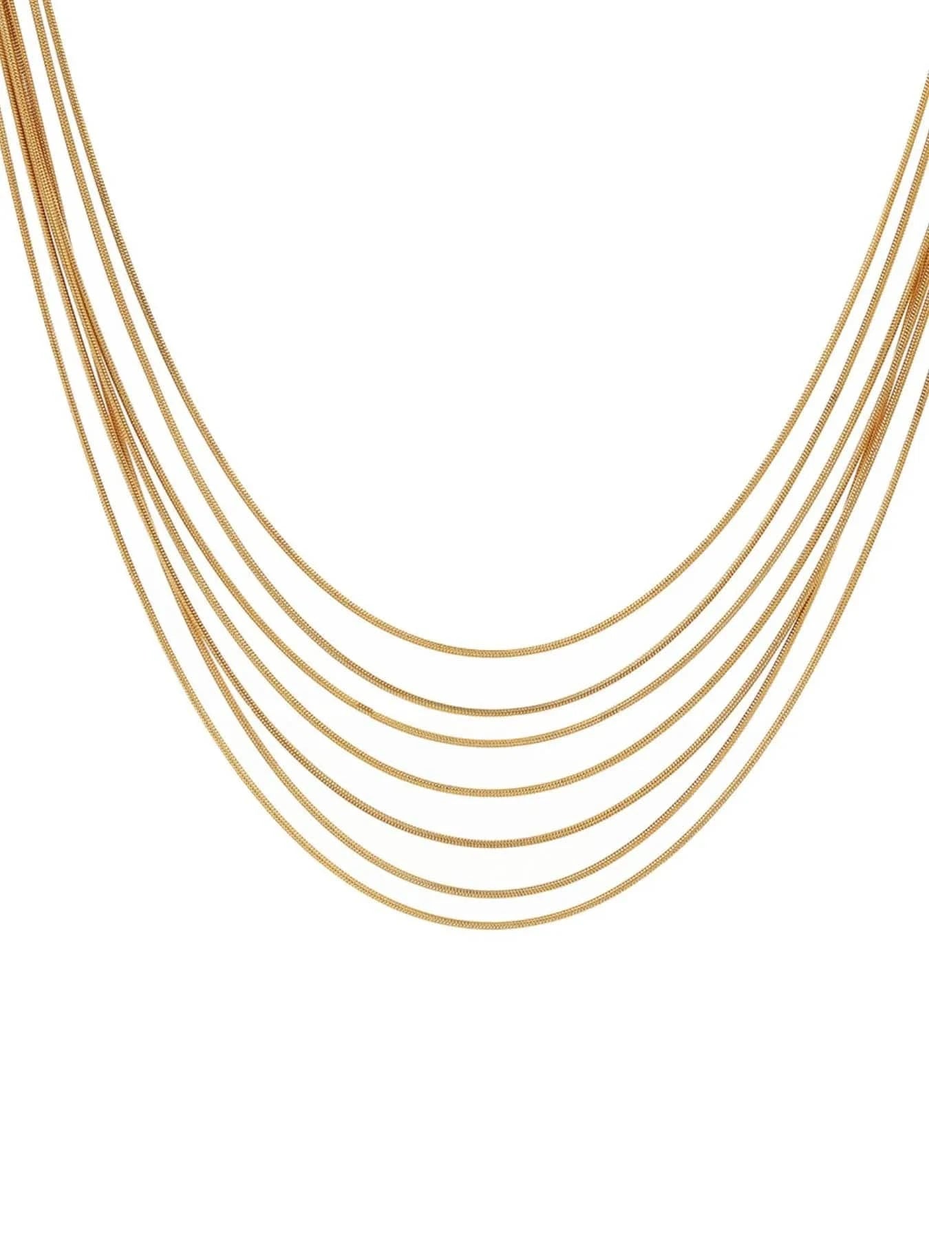 Trendsi Stainless Steel Multi-Layer Necklace
