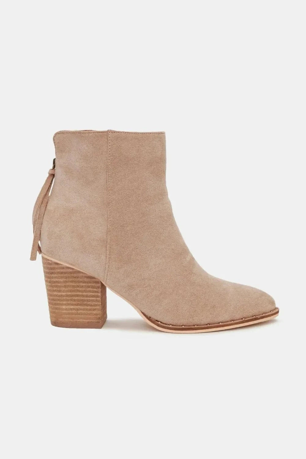 Trendsi Taupe / 6 Beast Fashion Suede Point Toe Ankle Booties