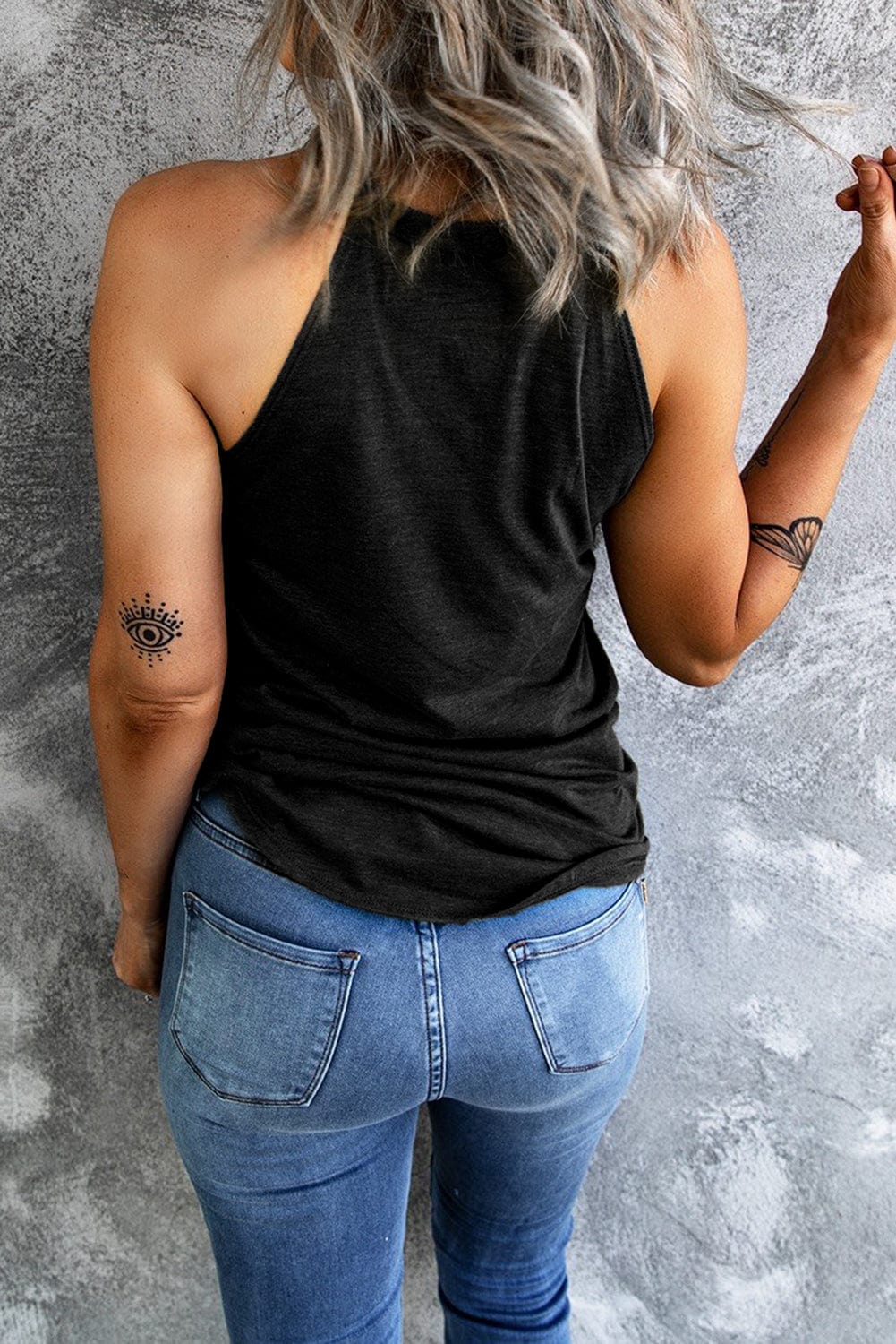 Trendsi TOP Curved Hem Grecian Tank Top