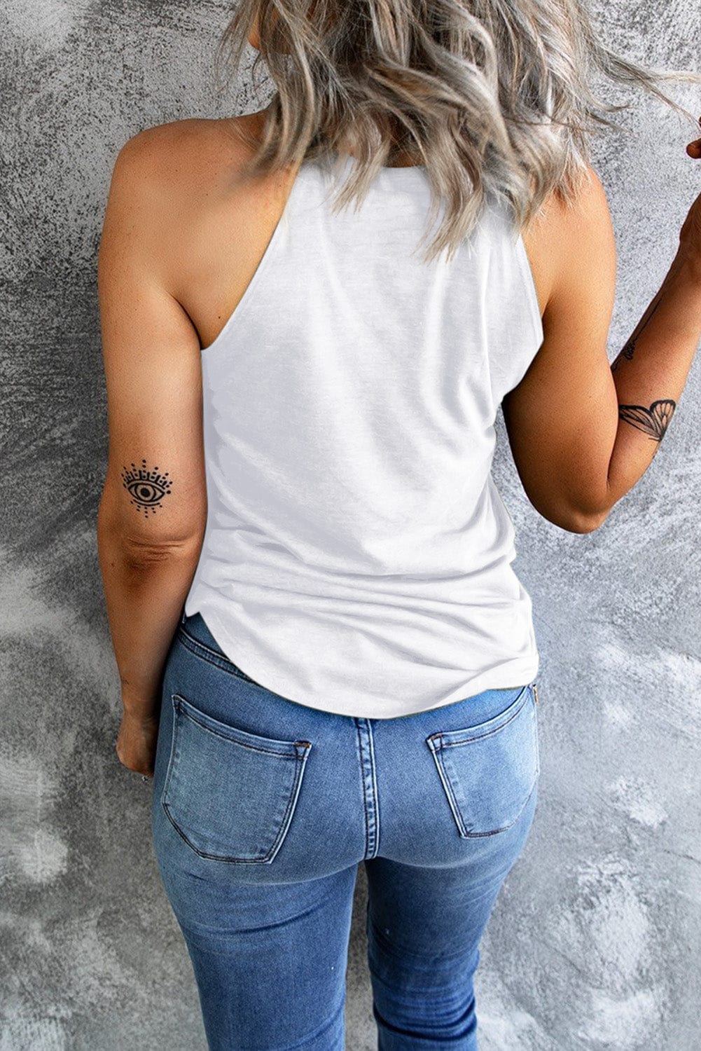 Trendsi TOP Curved Hem Grecian Tank Top