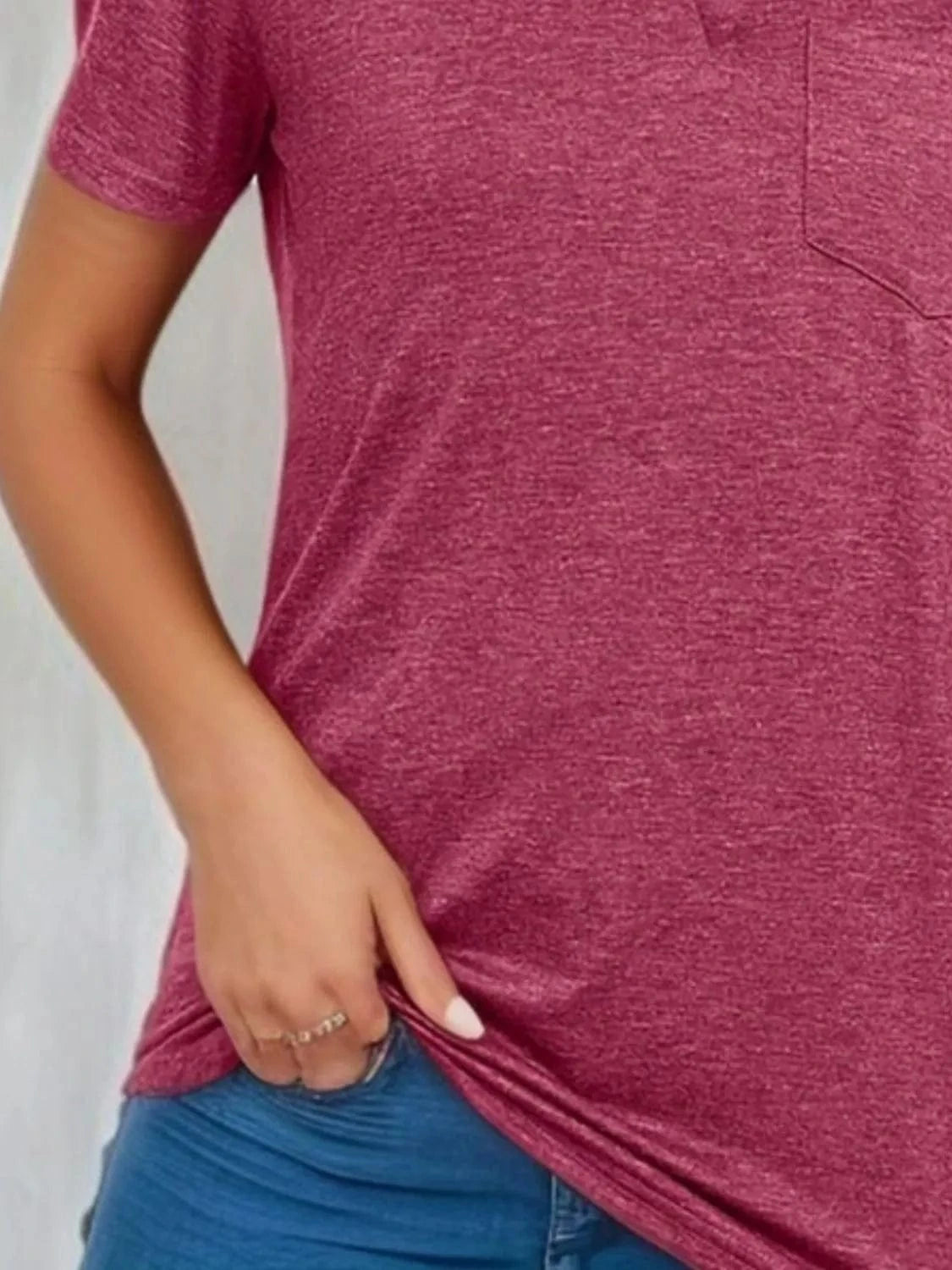 Trendsi TOP Johnny Collar Short Sleeve Top
