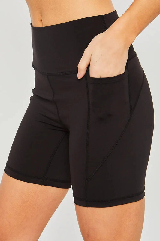Trendsi tracksuit Black / S Love Tree High Waist Seam Detail Active Shorts