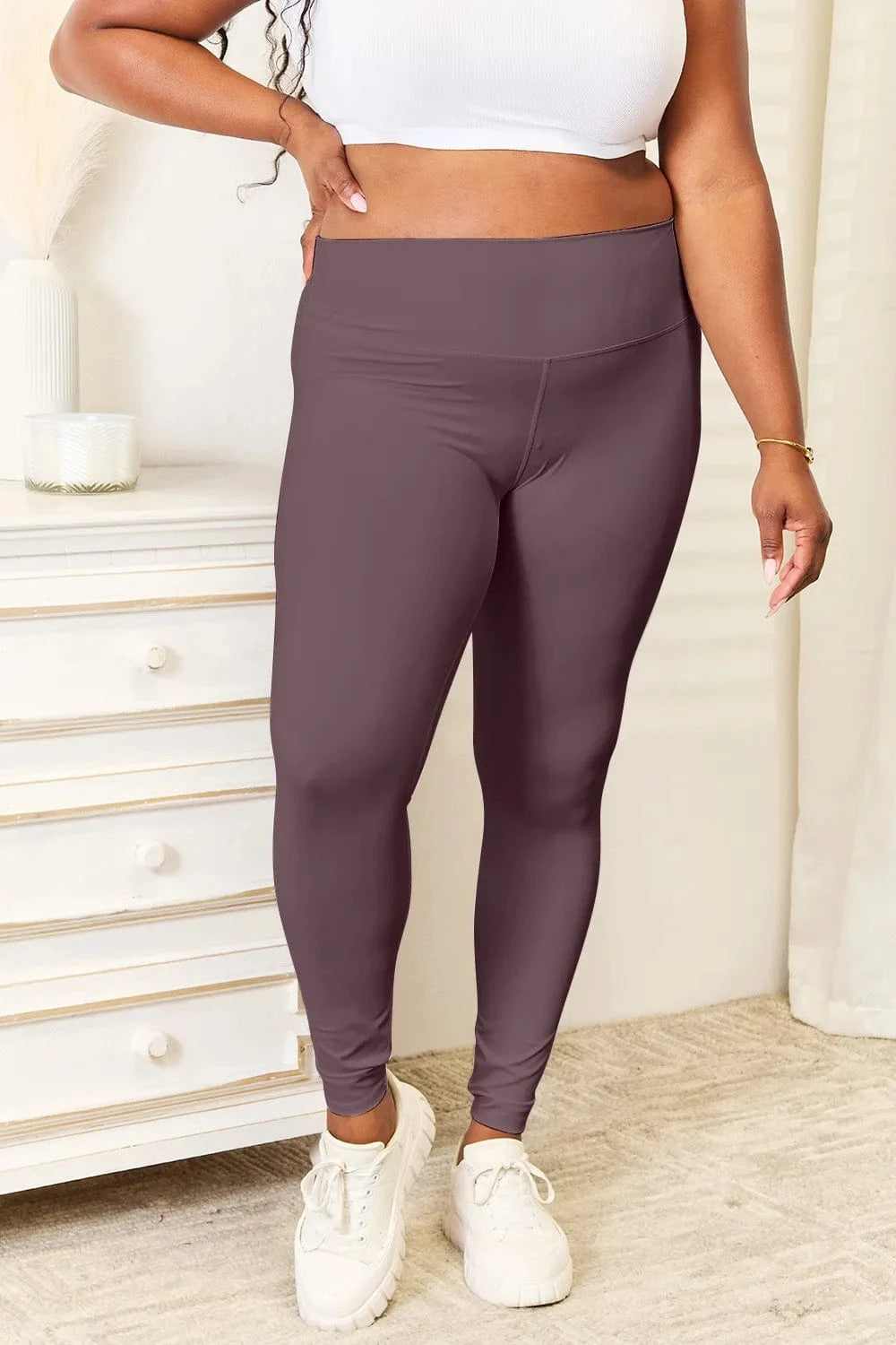 Trendsi tracksuit Double Take Wide Waistband Sports Leggings