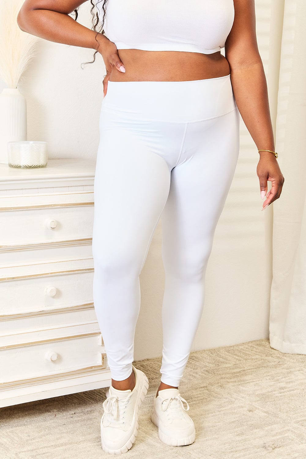 Trendsi tracksuit Double Take Wide Waistband Sports Leggings