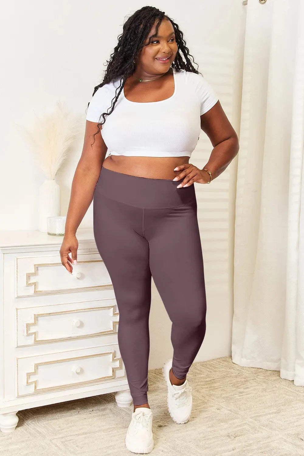 Trendsi tracksuit Double Take Wide Waistband Sports Leggings