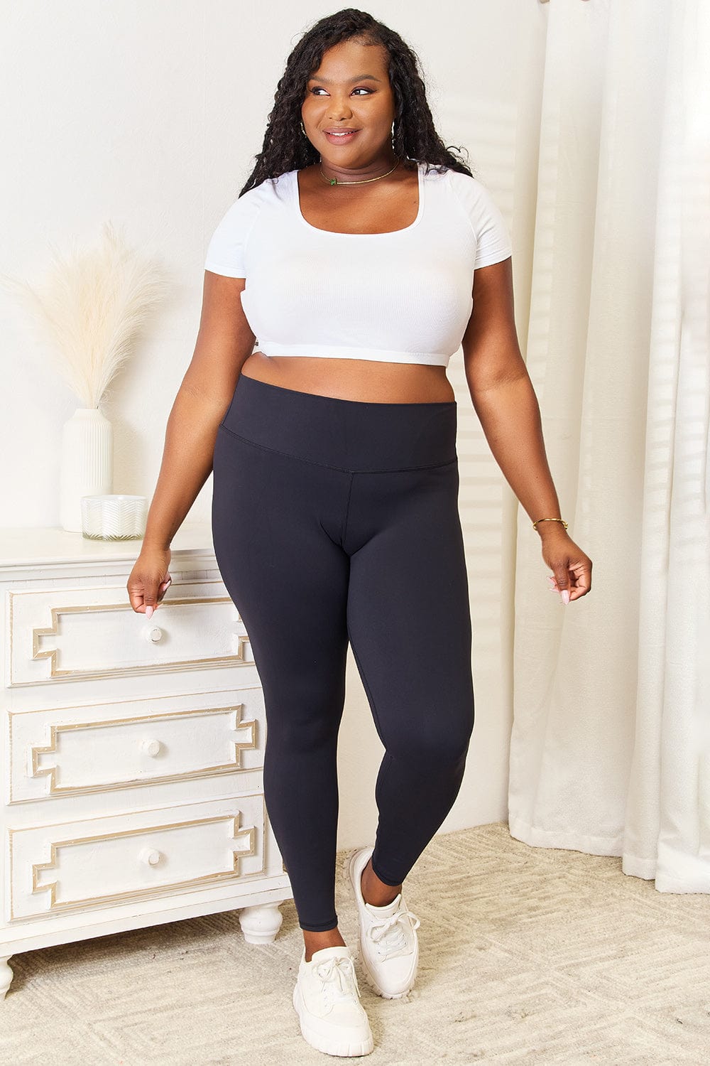 Trendsi tracksuit Double Take Wide Waistband Sports Leggings