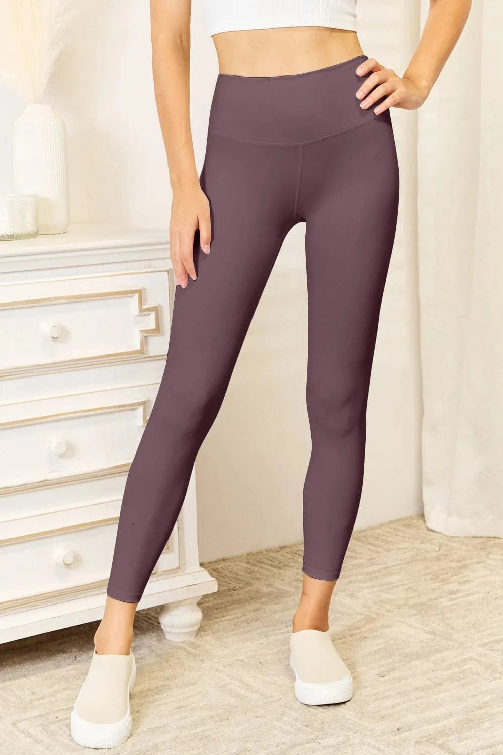 Trendsi tracksuit Double Take Wide Waistband Sports Leggings