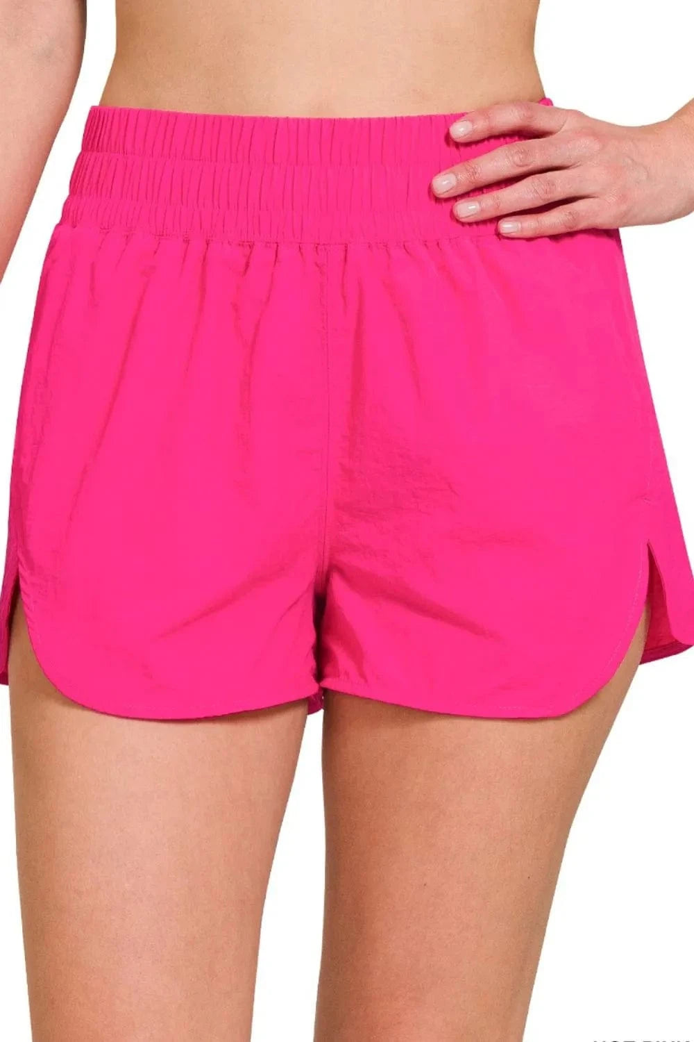 Trendsi tracksuit HOT PINK / S Zenana Windbreaker Smocked Waistband Running Shorts