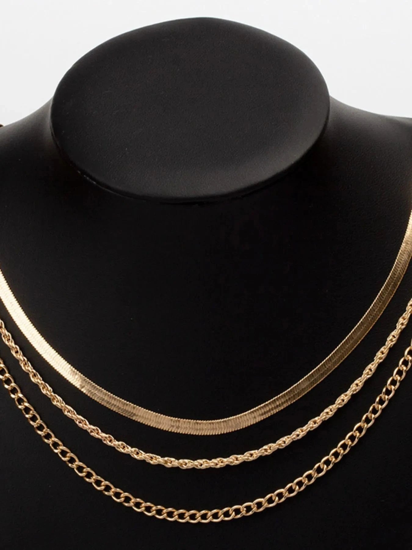 Trendsi Triple Layer Chain Alloy Necklace