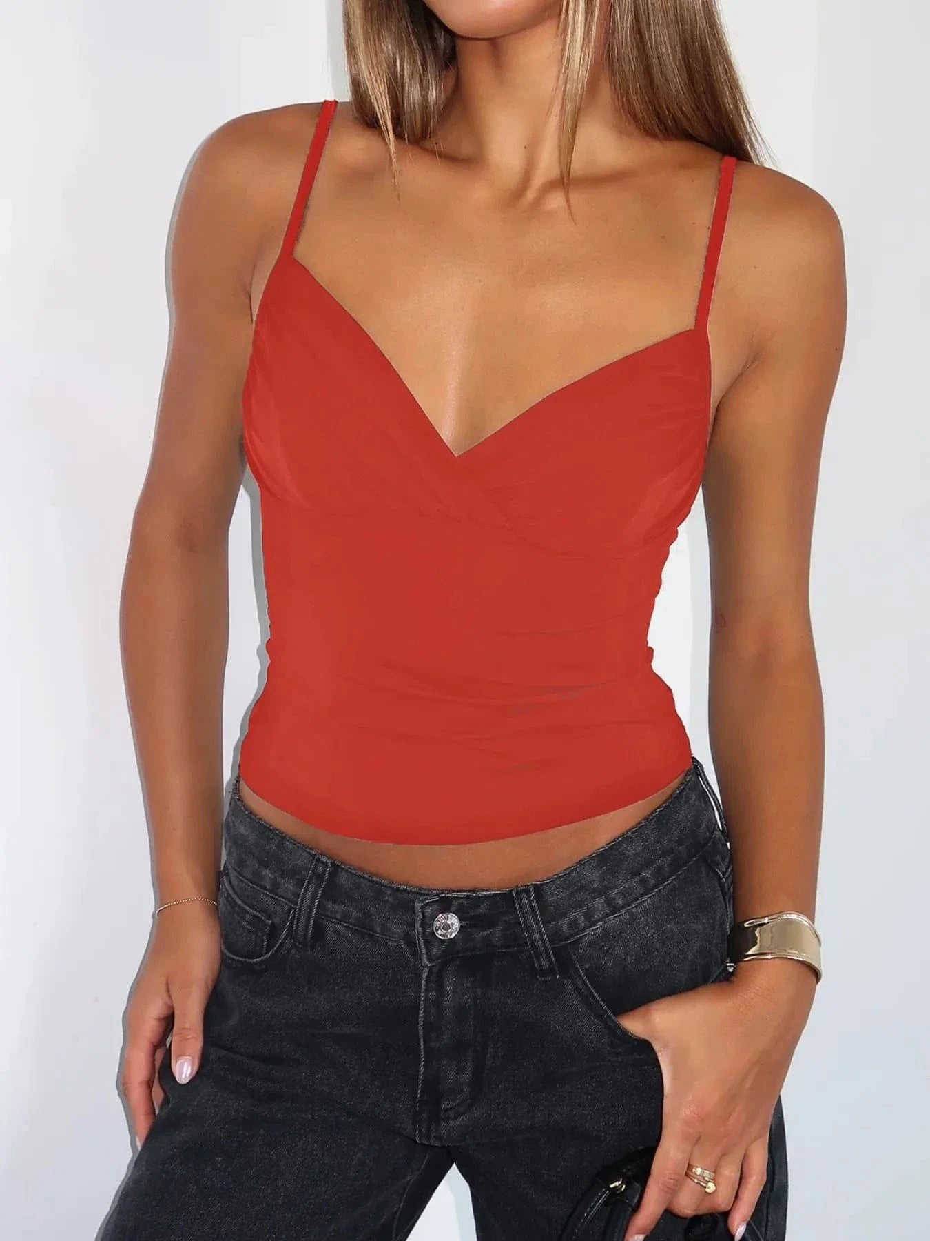 Trendsi Watermelon Pink / S V-Neck Cami Top