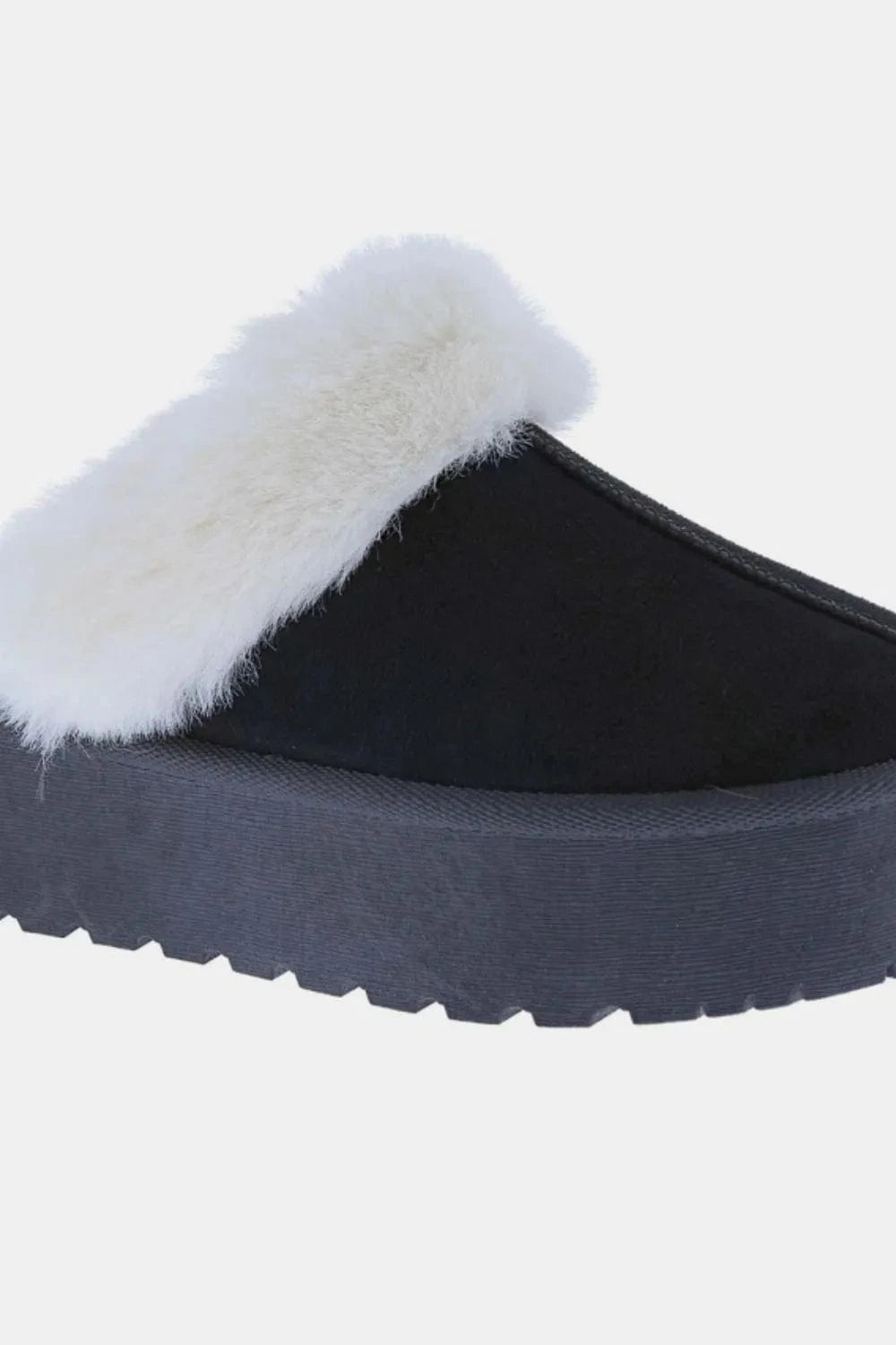 Trendsi Weeboo Thick Bottom Fur Trim Snow Slippers