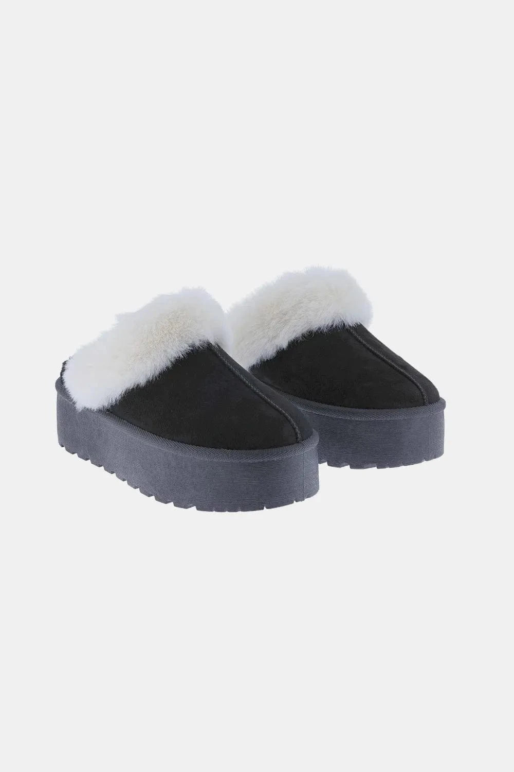 Trendsi Weeboo Thick Bottom Fur Trim Snow Slippers