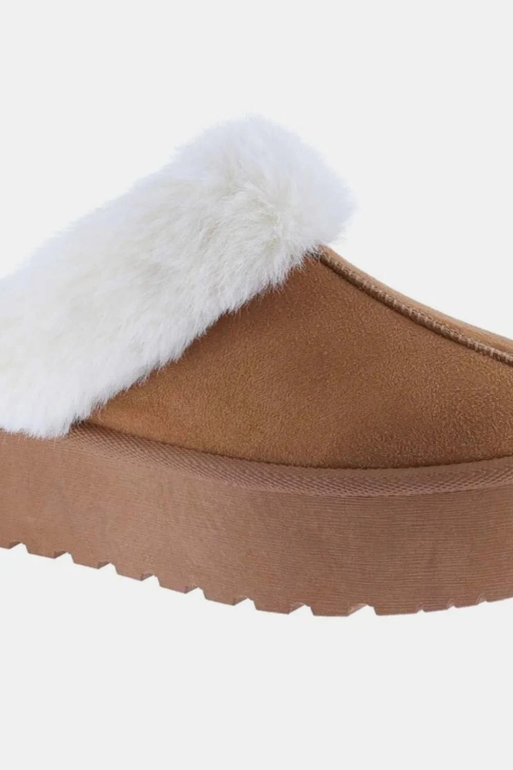 Trendsi Weeboo Thick Bottom Fur Trim Snow Slippers