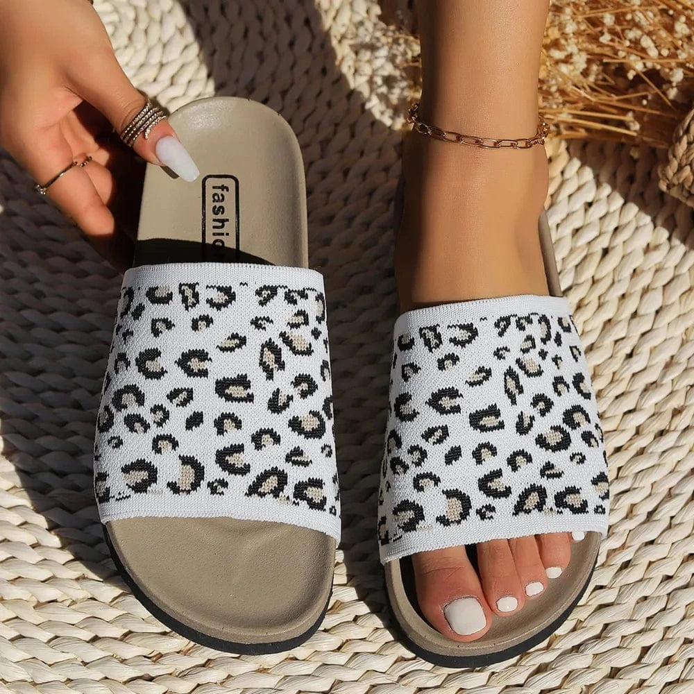 Trendsi White / 35(US4) Leopard Open Toe Sandals
