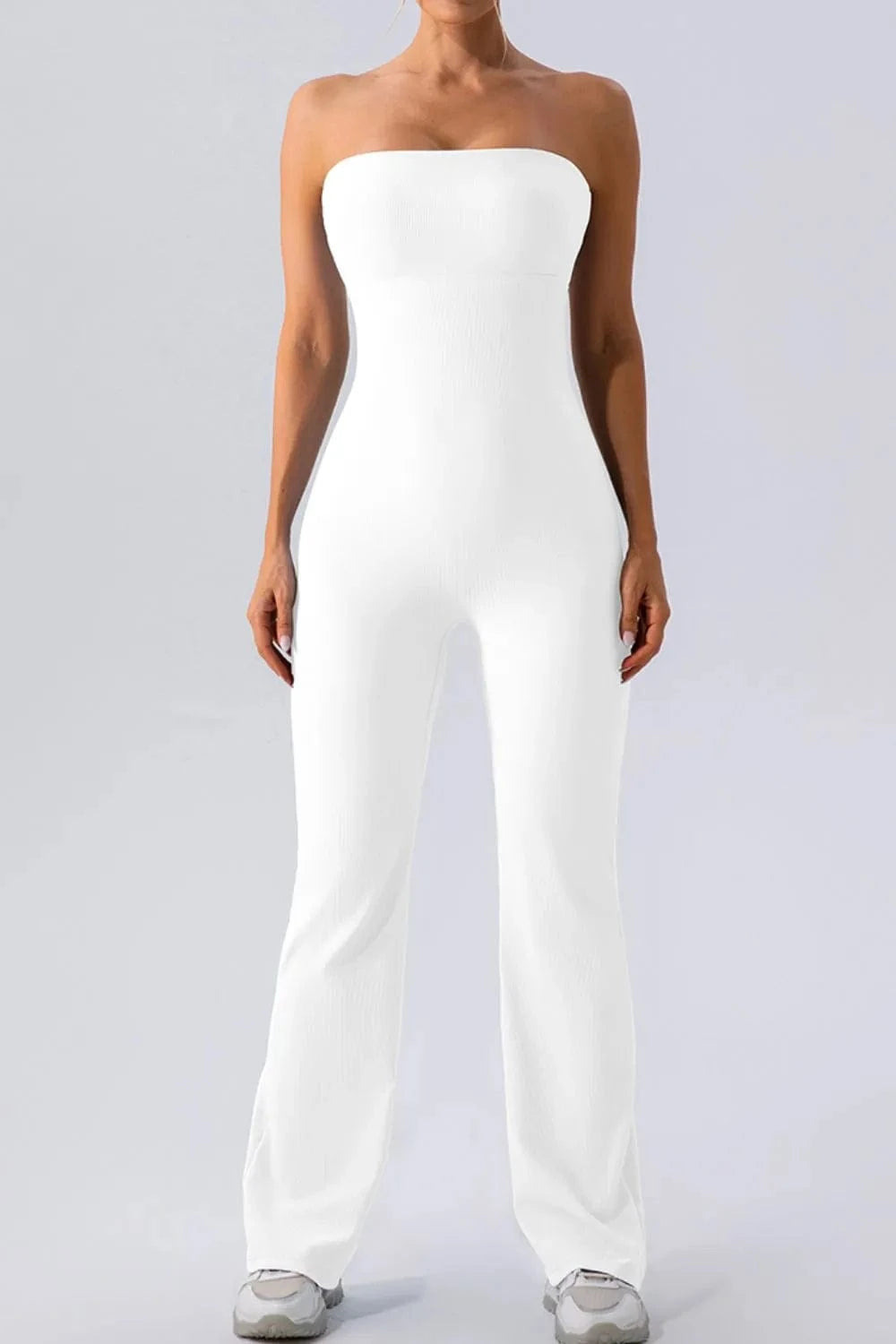 Trendsi White / S Sleeveless Straight Active Jumpsuit
