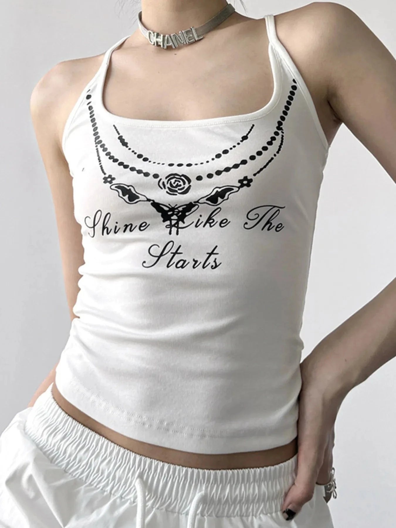 Trendsi White / S Square Neck Cami Top