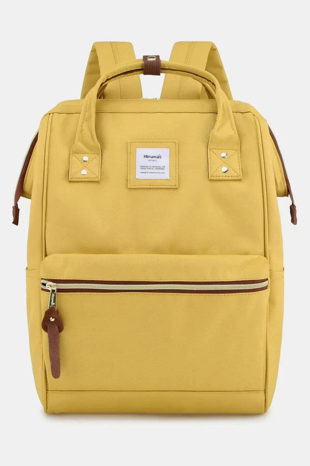 Trendsi Yellow / One Size Himawari Waterproof Canvas Backpack Bag with Side Pockets